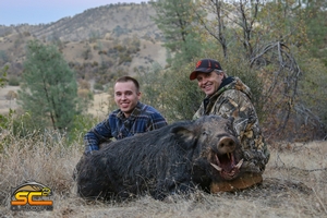 Ol' Nasty Wild Boar taken by Brian U on a November 2018 Wild Pig Hunt with SC2 Outdoors out of Northern California